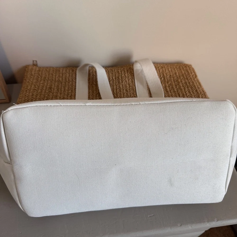 Show Me Your MuMu Natural Straw and White Trim Tote - Picture 3 of 5